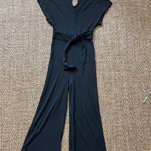 H&M Black Jumpsuit with Tie Waist and Wide-Leg Design